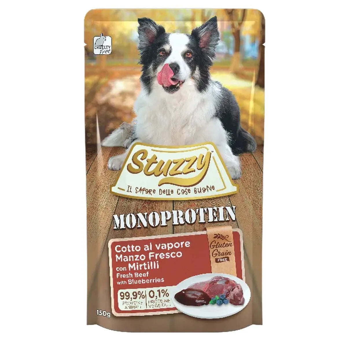 Stuzzy Monoprotein Manzo e Mirtilli 150g - Cane Adulto Stuzzy Monoprotein Manzo e Mirtilli 150g - Cane Adulto